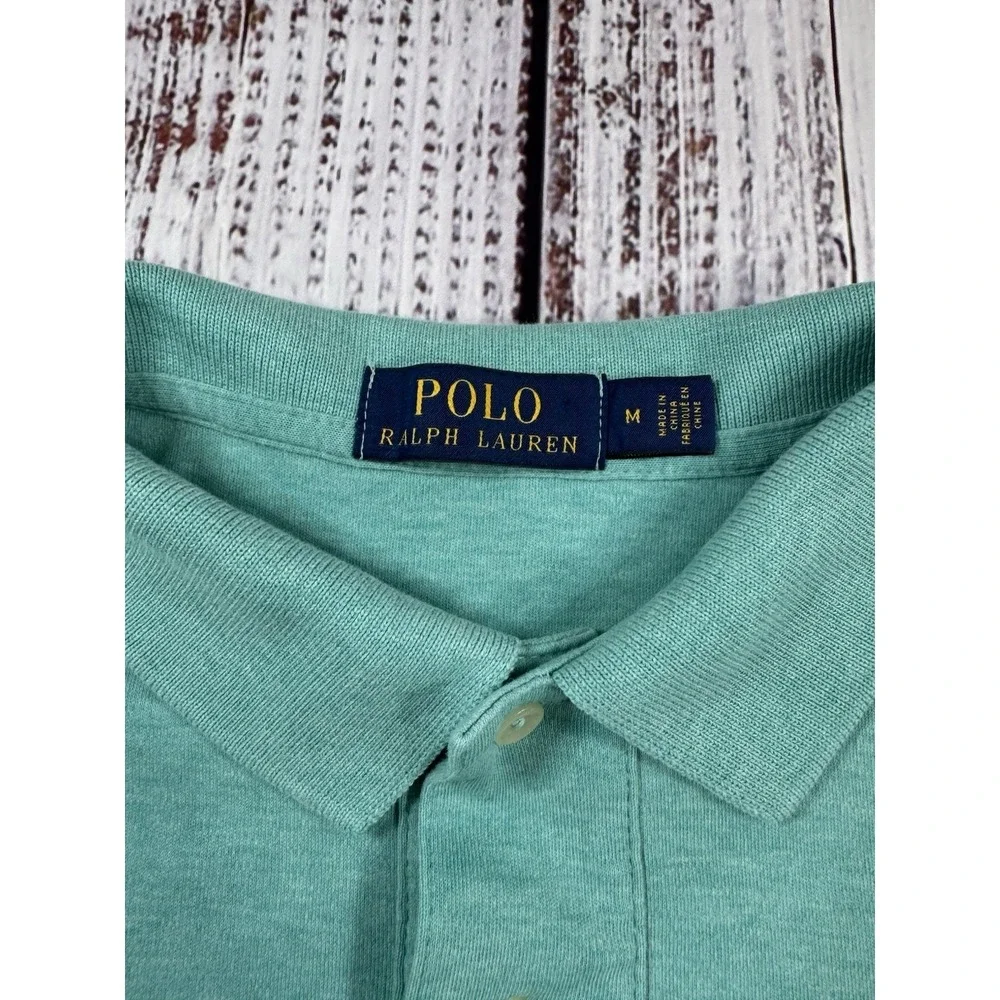 Polo Ralph Lauren Men's Shirt Aqua Green Short Sleeve Size Medium - Picture 3 of 12